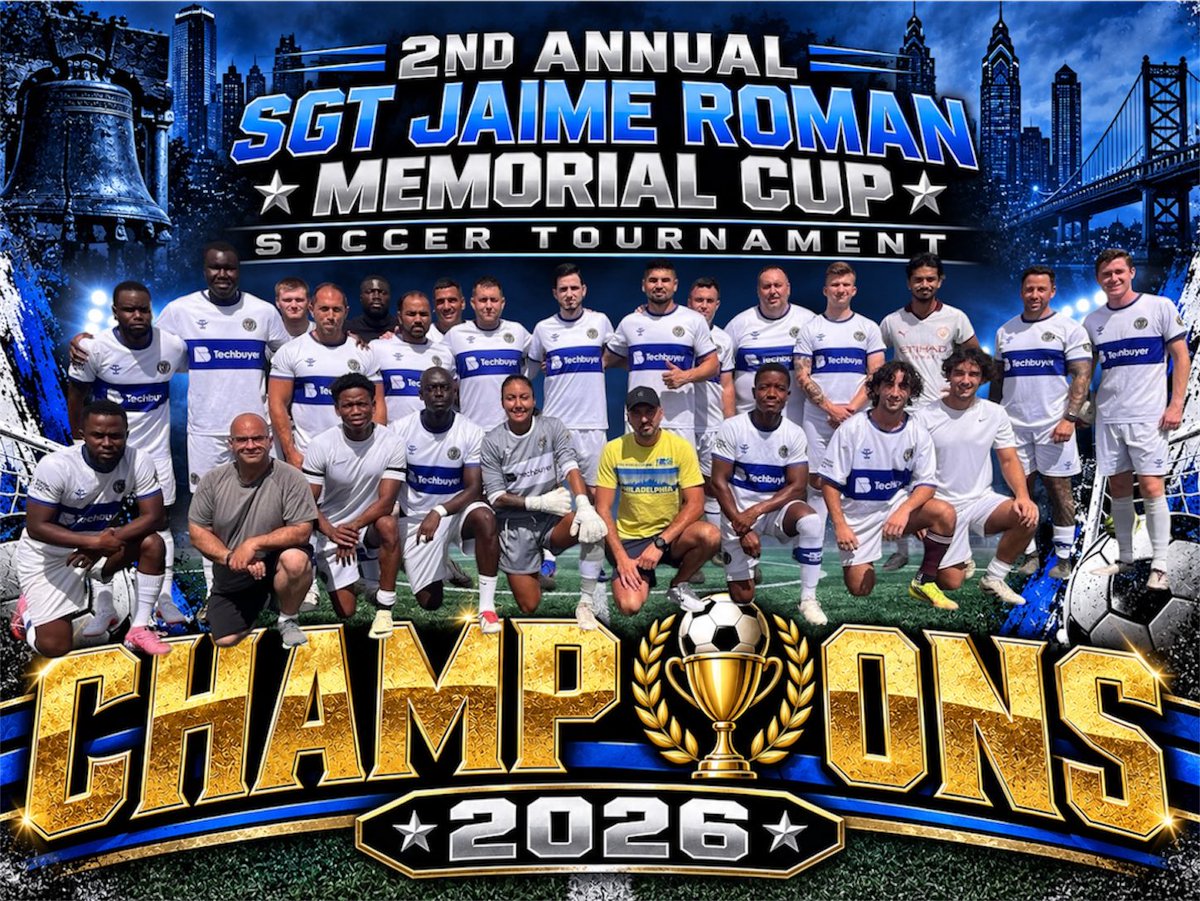 PPD25Dist's tweet photo. Congrats to the Philadelphia Police Department for winning the 2nd Annual Sgt Jaime Roman Memorial Cup
Soccer Tournament @PhillyPolice @PPDCommish @PPDAnthonyLuca https://t.co/nM2wfDt8aY