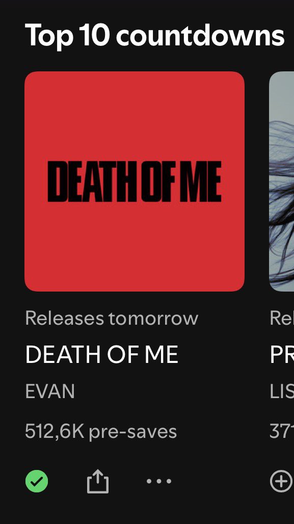 tylinqt's tweet photo. #EVAN 1st mini album “DEATH OF ME” has 512.6K (+26.3K) pr3saves on spotify’s countdown chart and it means: 

– 1st among all kpop solo artists 
– 4th among 4th gen artists 
– 7th in kpop overall 

HE DID IT IN 28 DAYS! congratulations 🥹❤️ https://t.co/K096rEeq6M