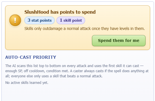 SlushHood's tweet photo. SlushHood has points ready to spend! 🔥 3 Stat Points + 1 Skill Point are waiting for the next upgrade. Time to optimize the build, unlock stronger skills, and make every battle count! ⚔️🎮 @IdleROGame https://t.co/HeYUZOW25H