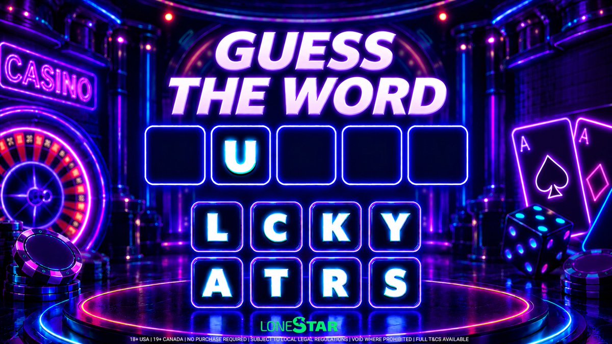 LoneStar_Casino's tweet photo. We gave you one letter. The rest is up to you.

What’s the word? 👇 https://t.co/piAaaPENQu