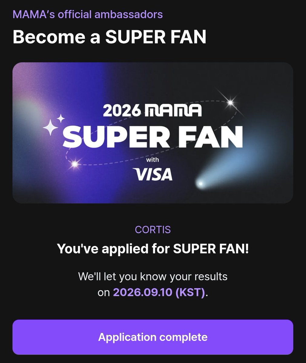 5CORT1S's tweet photo. pengumuman kepilih superfan nanti bakal diumumin tanggal 10 september 2026

semoga aku, kamu dan semua coer yang apply kepilih dari 20.000 orang itu 😭🙏 https://t.co/gJmPAL1SwP