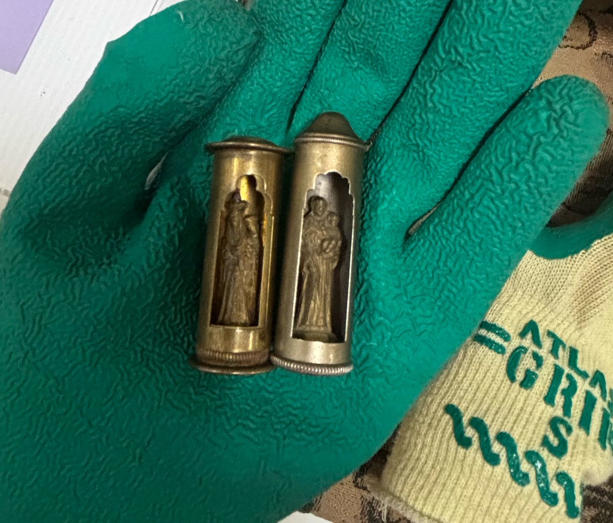 yagadigital's tweet photo. Mini shrines made from bullet casings, WW1 western front https://t.co/jH16QYk95r