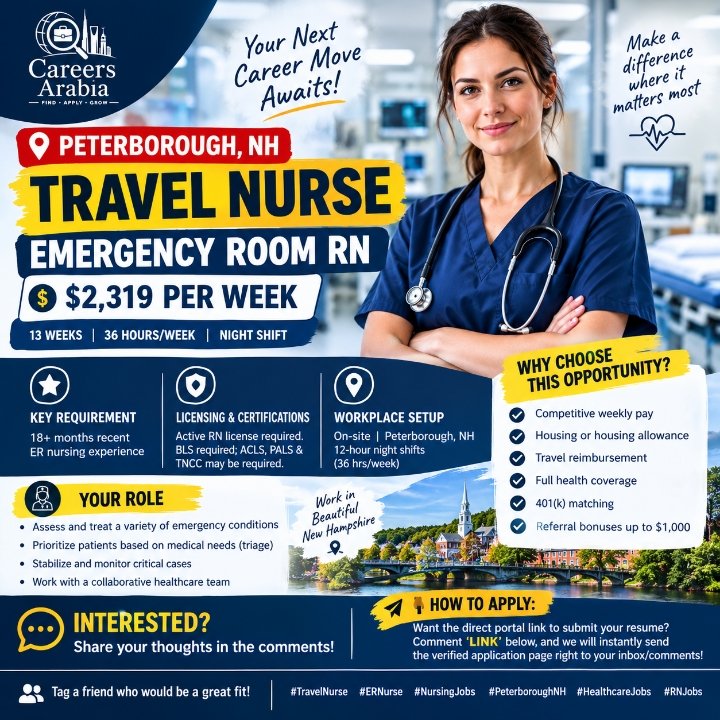 Premier_logik's tweet photo. 🚨 PETERBOROUGH, NH JOBS: Emergency Healthcare Hiring 🏥👩‍⚕️ https://t.co/NDtyxtmoqu