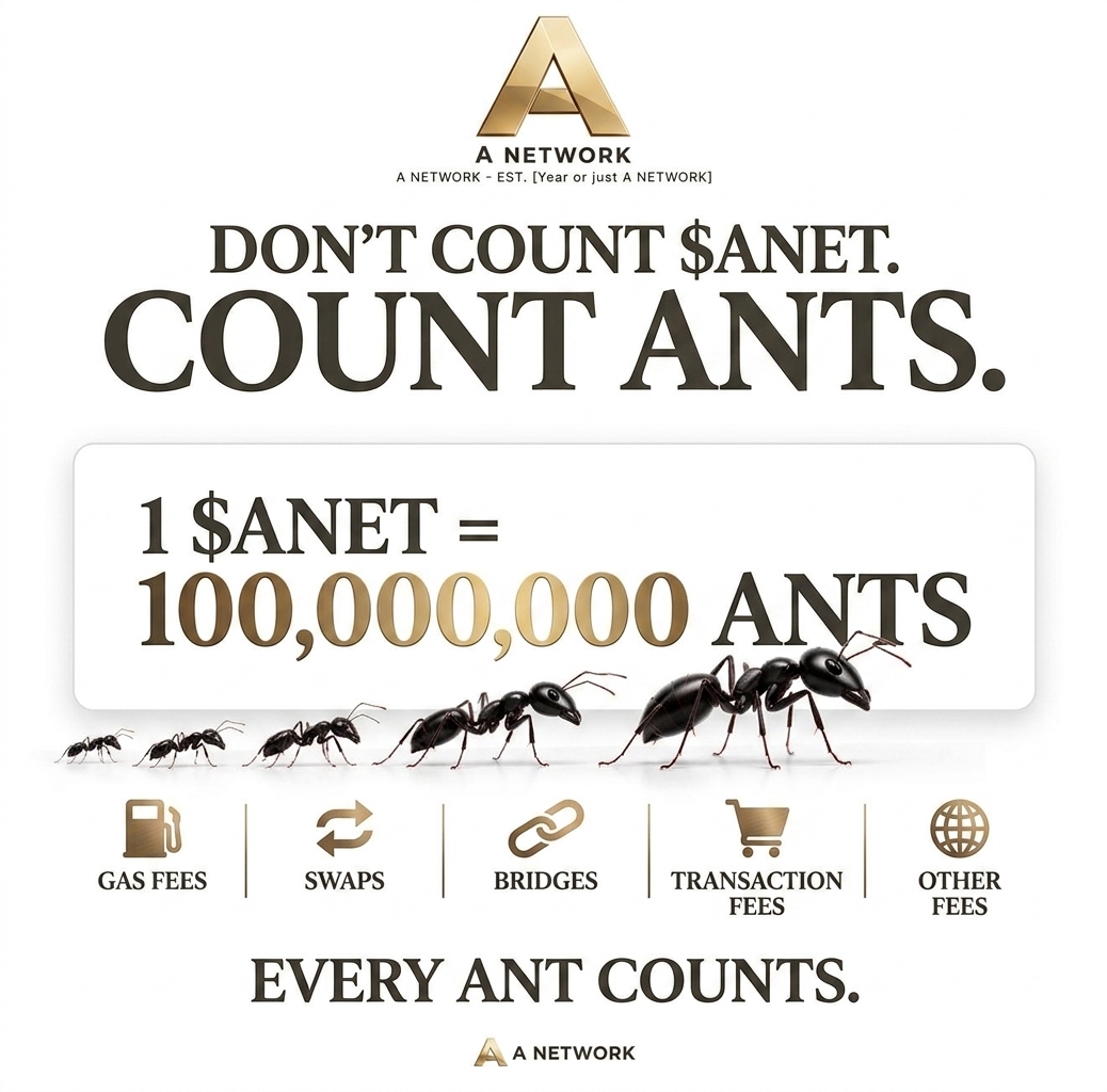 Cryptomentory07's tweet photo. 🐜 Stop thinking in $ANET—start counting ANTS! 1$ANET = 100,000,000 ANTS.

Just like Bitcoin has Satoshis, ANTS are set to power every swap, gas fee, and transaction across the A Network. ⚡
 #ANetwork #ANet #ANTS #Crypto https://t.co/oyeNCcb7WG