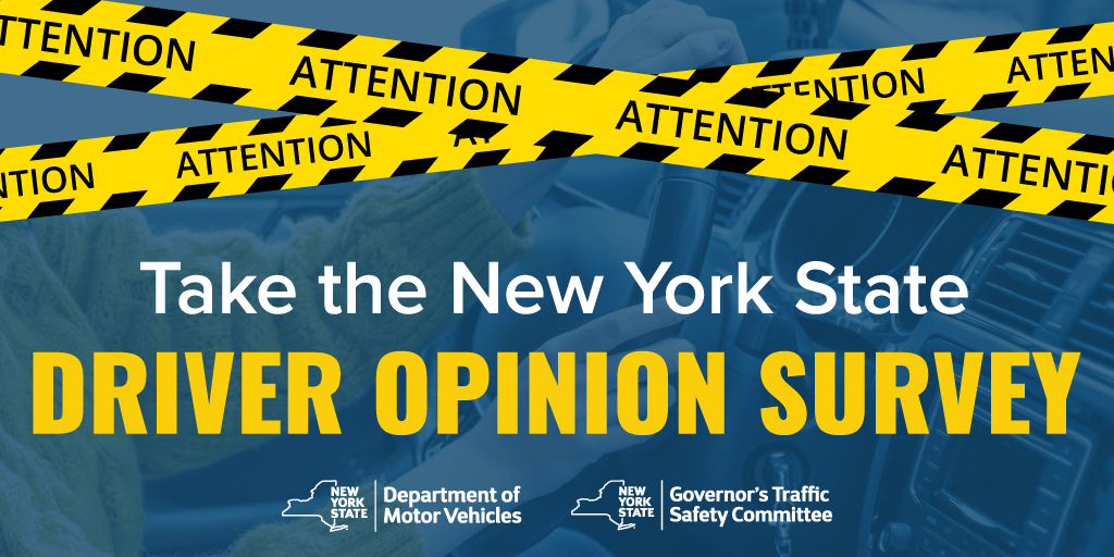 NYSGTSC's tweet photo. Are you a New York State licensed driver? We want to hear from you!

Your voice and your opinion matters.

Take the driver's opinion survey, today: https://t.co/hro5EQyql0 https://t.co/BK3ZUOZcm2