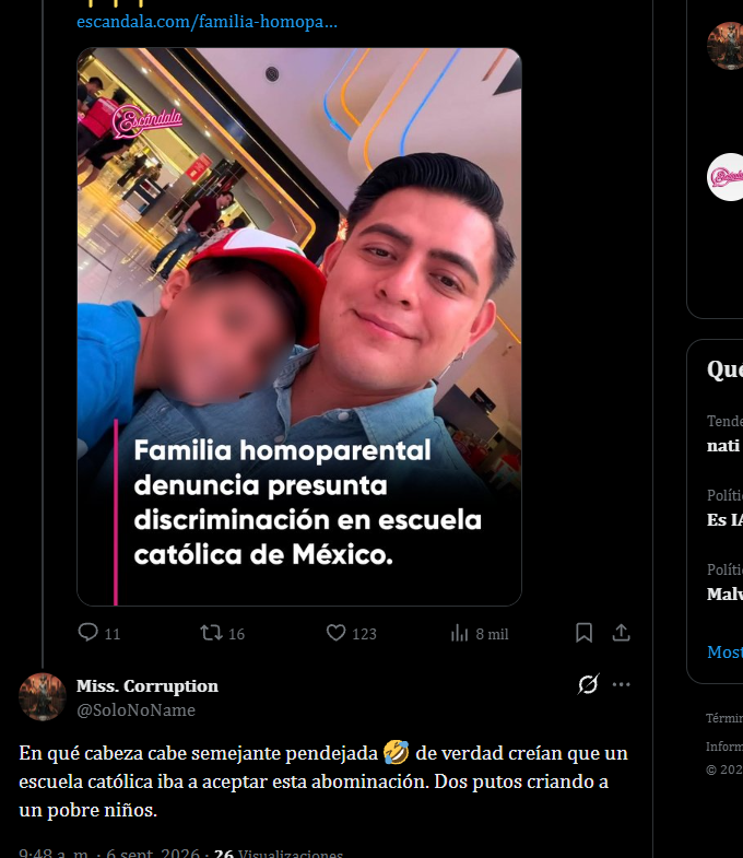 anitrad74929's tweet photo. ¿ESTA BIEN HACERLE BULLYN A UN NIÑO POR QUE TIENE DOS PADRES?
¿QUE NO DEBIA QUE TENERLE AMOR AL PROJIMO? https://t.co/rDVGw6JIBo