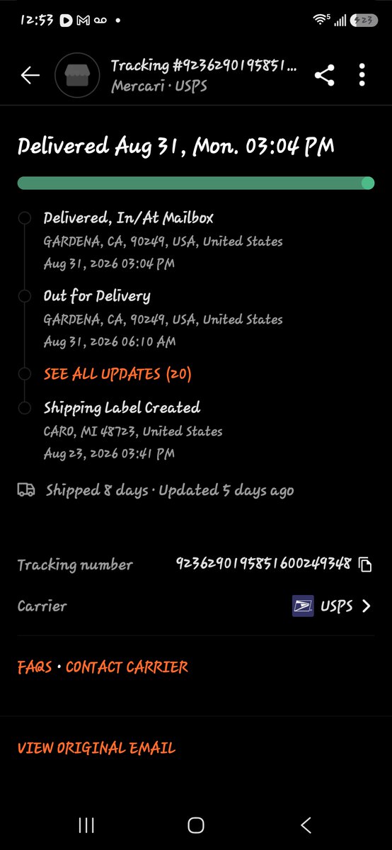 Taishepard2's tweet photo. Pt.2 @USPS @USPSHelp well.... that's not the case that happen on Tuesday  here we are Sunday nothing!!! Where is my box that you guys said is by mailbox? Included is pic of my mailbox and notifications. https://t.co/KAmYlgKm8a