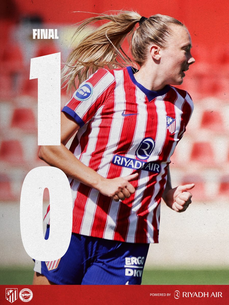 AtletiFemenino's tweet photo. ¡PRIMERA VICTORIA DE LA TEMPORADA! ❤️🤍 https://t.co/KfSshCYUuY