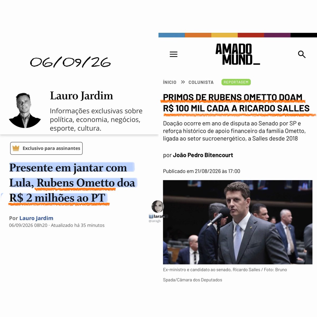 iaragb's tweet photo. A esquerda tem um carinho especial pela família Ometto‼️ https://t.co/18ZOEwIHcx