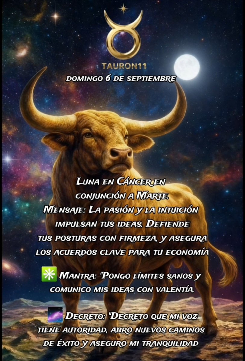 tauron111's tweet photo. Tauro hoy
6 de septiembre
#tauron11  #horoscopo #zodíaco  #6settembre2026 #tauro  #decreto https://t.co/2PKqVM7zUA