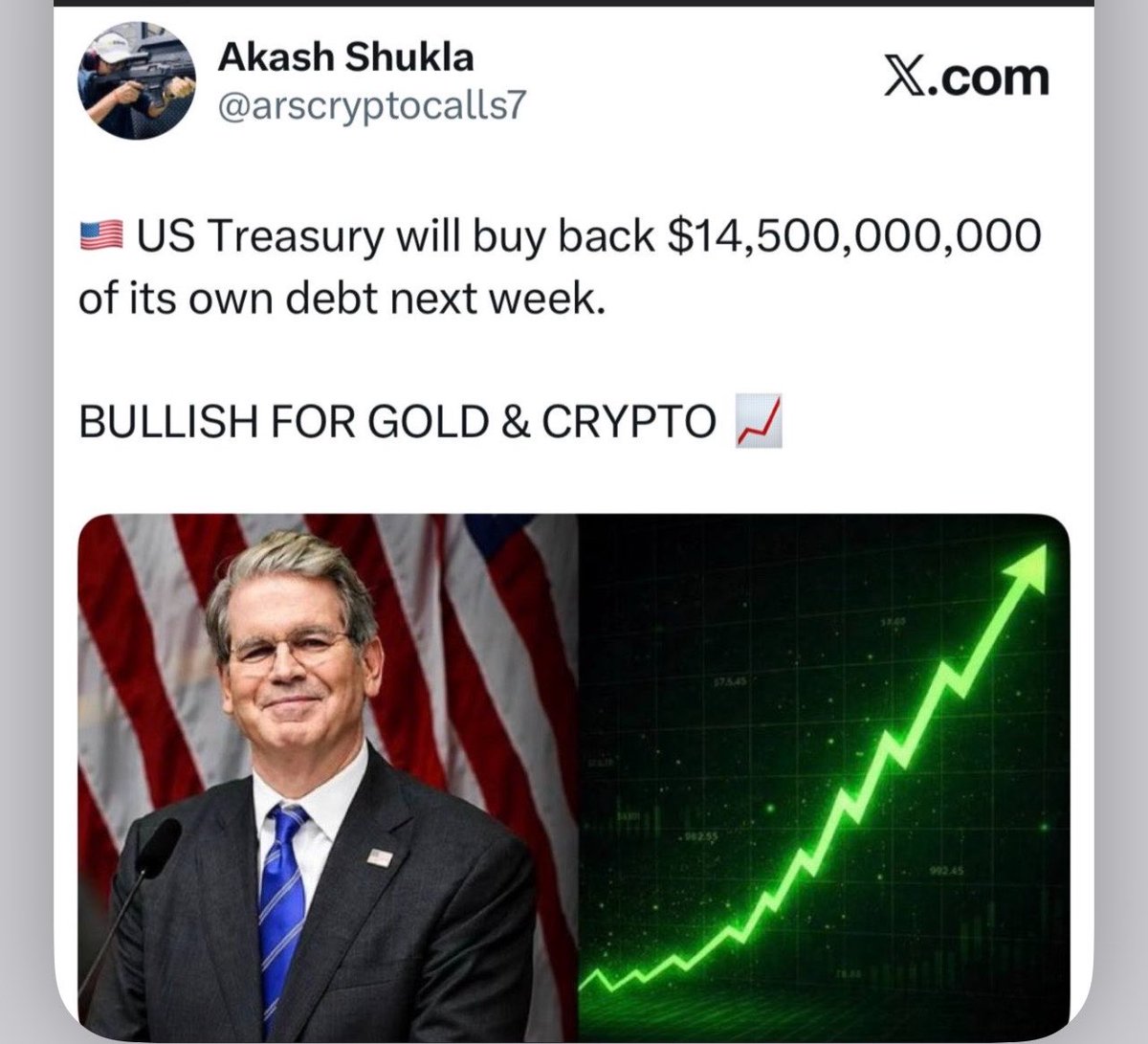 Mrlotsize's tweet photo. The U.S. Treasury has announced that it will increase its long-term Treasury buyback operations from a maximum of $2 billion to at least $4 billion per operation, starting September 9, 2026. These are purchases of existing Treasury securities, mainly in the 10–30 year maturity area.

However the screenshot below saying US Treasury will buy back $14.5B of its own debt next week”

does not match the official Treasury announcement I found. The official announcement says at least $4B per operation, not a single $14.5B buyback. 

What does this mean for XAUUSD? 🥇

Potentially bullish for gold, but NOT an automatic buy signal.
