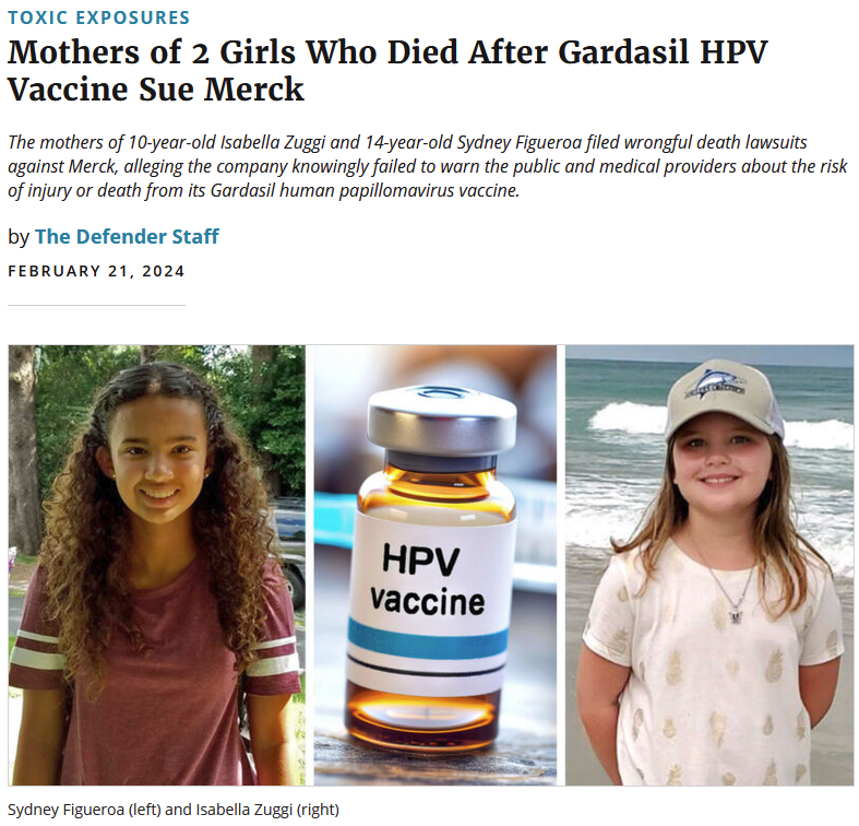 PiotrWitczak_'s tweet photo. Historia tych dwóch dziewczynek, które zmarły z wysokim prawdopodobieństwem na skutek powikłań po szczepieniu przeciw HPV powinna otworzyć rodzicom oczy...preparaty, które niosą tak poważne ryzyko mają być w Polsce obowiązkowe! 

@MZ_GOV_PL planuje od przyszłego roku karać finansowo rodziców, którzy odmówią.

Co zrobią rodzice w Polsce? Czy w końcu obudzą się i będą walczyć o wolność wyboru?

Isabella Zuggi (10 lat) dostała pierwszą i jedyną dawkę 26 sierpnia 2022 r. Wcześniej była zdrową, wesołą dziewczynką. Dwa tygodnie później pojawiły się bóle głowy, ospałość, bóle brzucha, bóle ciała i gorączki. Zdiagnozowano u niej przeciwciała MOG (zaburzenie demielinizacyjne ośrodkowego układu nerwowego). Zmarła 5 listopada 2022 r.; jako przyczynę podano ostre zapalenie mózgu związane z produkcją przeciwciał anty-MOG. Matka, Kristine, mówi, że gdyby wiedziała o możliwych skutkach, nigdy nie zgodziłaby się na szczepienie.

Sydney Figueroa (14 lat) otrzymała dwie dawki w wieku 11 i 12 lat. Wcześniej dobrze się uczyła i uprawiała sport. Po szczepieniach pojawiły się m. in. bóle głowy, mgła mózgowa, przyspieszone tętno, silne bóle nerwowe i problemy z połykaniem (wymagała sondy). Trafiła na wózek i potrzebowała stałej opieki. Zdiagnozowano POTS, zespół Tourette’a i zaburzenie czynnościowe neurologiczne. Zmarła 2 czerwca 2021 r. w wieku 14 lat z powodu zatoru płucnego związanego z długotrwałym unieruchomieniem. Matka, Lynne Guzman, twierdzi, że szczepionka „zniszczyła życie jej córki”

Matki 10-letniej Isabelli Zuggi i 14-letniej Sydney Figueroa pozwały producenta szczepionki (Merck), że świadomie nie ostrzegł społeczeństwa i lekarzy o ryzyku urazów lub śmierci związanym ze szczepionką. Twierdzą, że Gardasil wywołał u córek poważne zaburzenia autoimmunologiczne i neurologiczne, które ostatecznie doprowadziły do zgonów. 

Adwokatka Monique Alarcon z Wisner Baum podkreśla, że Merck wyolbrzymiała korzyści szczepionki jako prewencji nowotworów i bagatelizowała ryzyka, w tym śmierć.

Pozwy trafiły do postępowania wieloosobowego (MDL) dotyczącego Gardasilu (Merck), w którym toczyło się ponad...200 podobnych spraw! Już wiemy, że doszło do ugody i Merck wypłacił poszkodowanym ponad 50 mln dolarów!

Najczęściej zgłaszane w pozwach schorzenia: POTS, przedwczesną niewydolność jajników, choroby autoimmunologiczne (m. in. toczeń i stwardnienie rozsiane), zespół Guillaina-Barrégo, złożony regionalny zespół bólowy oraz przewlekłe wyniszczające zmęczenie. Kancelaria wspomniała również, że Gardasil ma zapobiegać HPV, wirusowi, który tylko u niewielkiej części kobiet może przyczyniać się do raka szyjki macicy.

Szczepionka zawiera m. in. wzmocniony adiuwant glinowy, który ulega wieloletniej retencji w organizmie, a u osób podatnych może powodować skutki neurologiczne, autoimmunologiczne a nawet zgon

Literatura naukowa opisuje przypadki zgonów po tych preparatach, a analizy rejestrów NOP wykazały niepokojące sygnały bezpieczeństwa, które pokrywają się z wymienionymi w pozwach skutkami ubocznymi

Na przykład:
Wcześniej zdrowy 14-letni chłopiec, u którego 3 tygodnie po szczepieniu przeciwko HPV wystąpił ból głowy, zmęczenie, ogniskowe osłabienie i dezorientacja  Neuroobrazowanie wykazało wieloogniskową demielinizację. Pomimo leczenia dużymi dawkami steroidów, encefalopatia uległa pogorszeniu. U chłopca wystąpił ciężki obrzęk mózgu, który zakończył się zgonem z powodu przepukliny mózgowej. Badanie histologiczne pośmiertne wykazało okołożylne uszkodzenia tkanek, utratę mieliny wokół małych naczyń miąższowych oraz rozlaną martwicę krwotoczną, co jest zgodne z AHLE (martwica krwotoczna mózgu)
"Opublikowano wiele raportów przypadków opisujących pacjentów, u których rozwinęło się ostre rozsiane zapalenie mózgu i rdzenia (ADEM) w tygodniach po szczepieniu przeciwko HPV. (4,5,6,7) Te raporty przypadków silnie sugerują, że szczepienie przeciwko HPV odegrało rolę przyczynową w wystąpieniu ADEM u opisanych pacjentów. Jest prawdopodobne, że szczepionka przeciwko HPV może wywołać demielinizacyjną chorobę ośrodkowego układu nerwowego u osób genetycznie podatnych" 
https://t.co/aLZqbmTecm

Większość przypadków nigdy nie zostanie przypisana do szczepienia, bo np. występują z opóźnieniem  

Przymus do tych szczepień jest nieracjonalny...istnieją inne, bardziej bezpieczne sposoby profilaktyki, a do zarażenia dochodzi głównie drogą płciową

Źródła:
https://t.co/rbpLALATSw

https://t.co/Wbs935kJBV

https://t.co/aVYBQOsoUQ

https://t.co/ODYCLha4l0

https://t.co/GthCDflavG

https://t.co/oSjpbGH0ss

https://t.co/MD00eN6OWc

"Aluminium w ośrodkowym układzie nerwowym (OUN): toksyczność u ludzi i zwierząt, adiuwanty szczepionkowe i autoimmunizacja"
https://t.co/lW8r9d0ek9
