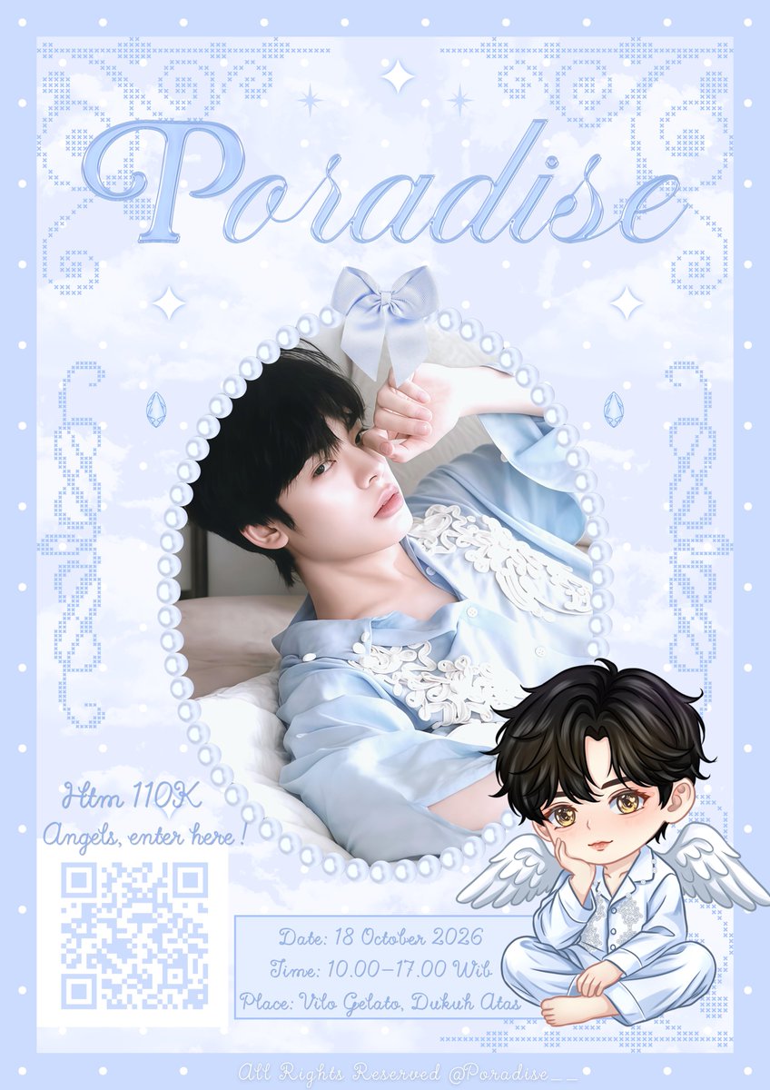 matchalateetee's tweet photo. 🪽 . . .꒰ Pip's heavenly call ꒱

We are so excited to invite you to @Poradise__ 

🪽18 October 2026
📍Vilo Gelato, Dukuh Atas 
⏰ 10.00-17.00 WIB

 Link https://t.co/7G2eY64djG or scan poster

See you there and let’s create memories together Angels!

#Porsuppakarn #PORadise https://t.co/VsPEq49ZO4