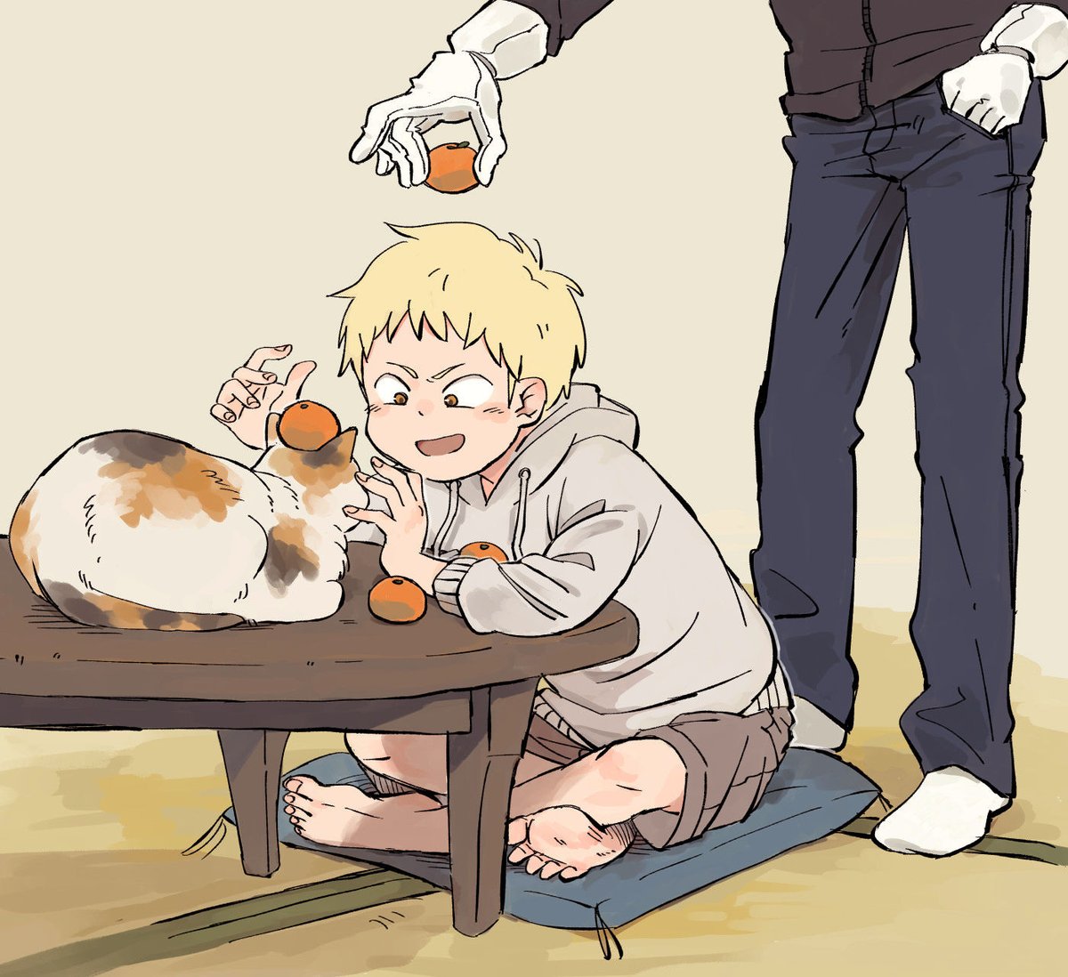 hakono_mikan's tweet photo. 猫とみかんと少年 #猫とかのやつ https://t.co/EQg1ZYtloR
