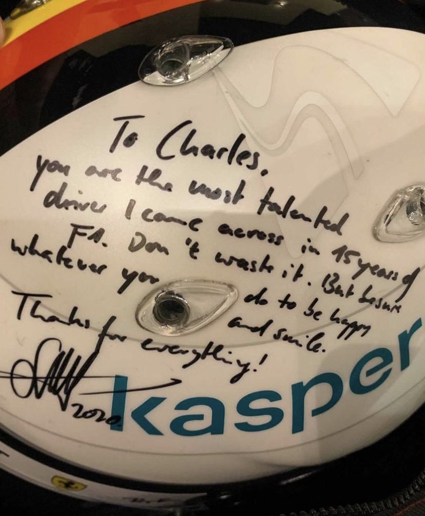 vm_heart_you's tweet photo. charles and max both have helmets with a message from sebastian ❤️

he loves them so much 😭😭 https://t.co/xtMdXylGUC