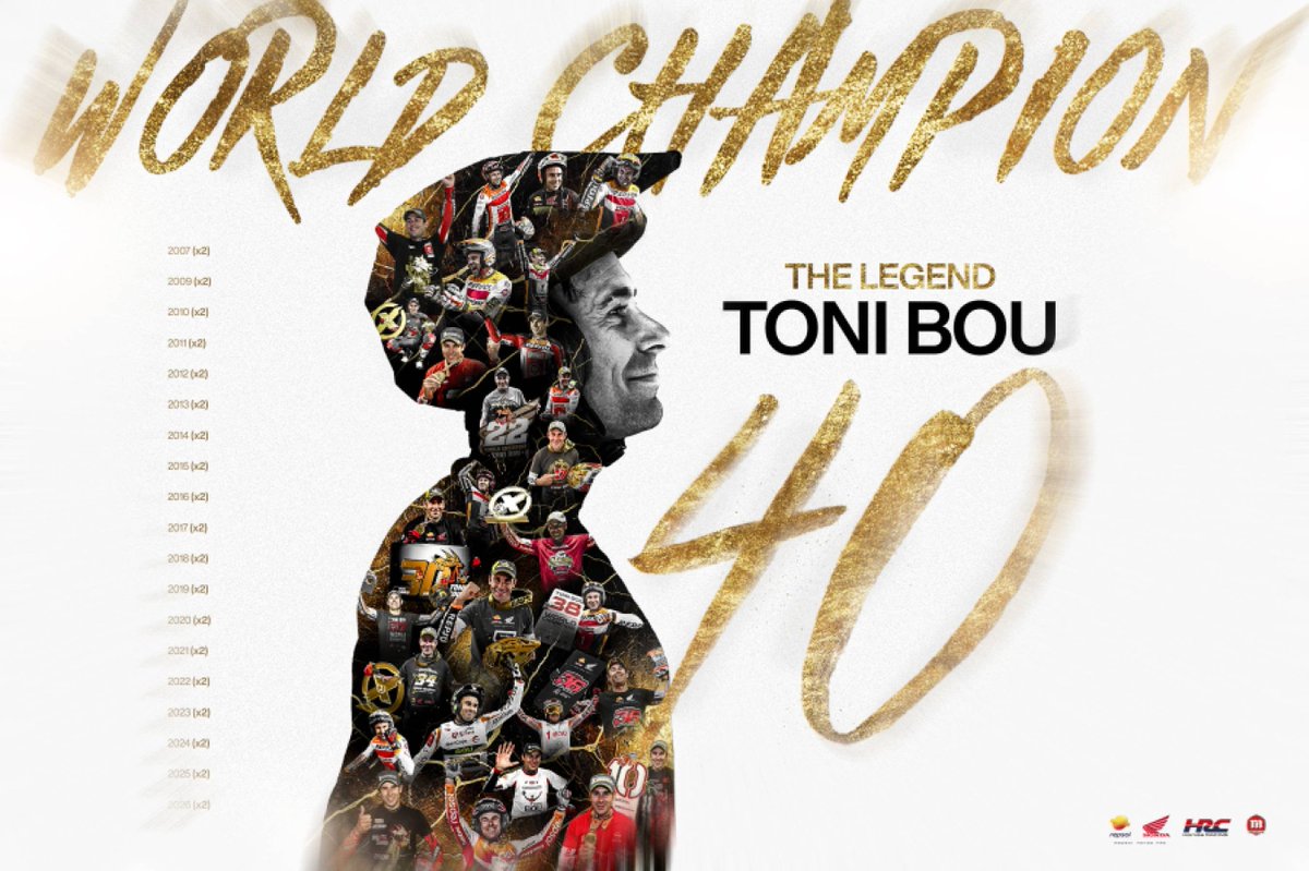 Nachez98's tweet photo. 🇪🇸 Toni Bou se acaba de convertir en 40 veces Campeón del Mundo https://t.co/m8sw6aSQCy