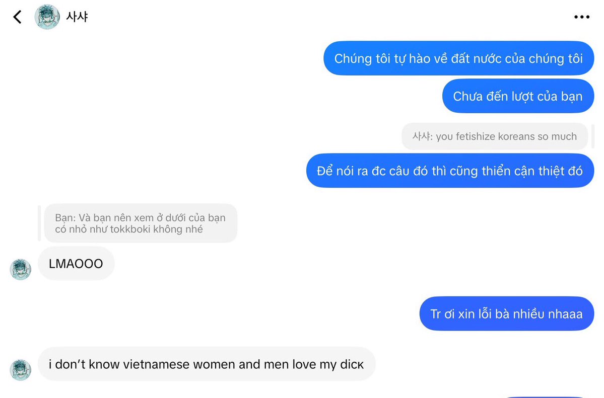 celineon's tweet photo. Tiếp nối vụ nhà bên nào đó lăng mạ shipper tillmizi bằng cách lôi quốc tịch việt nam vô thì bên đây nhà nào đó đến từ bên Hàn cũng lăng mạ nhà tillmizi bằng cách lôi quốc tịch vn vô và phán 1 câu người việt nam chỉ có thể phục vụ người Hàn https://t.co/FBcyfH1rnu
