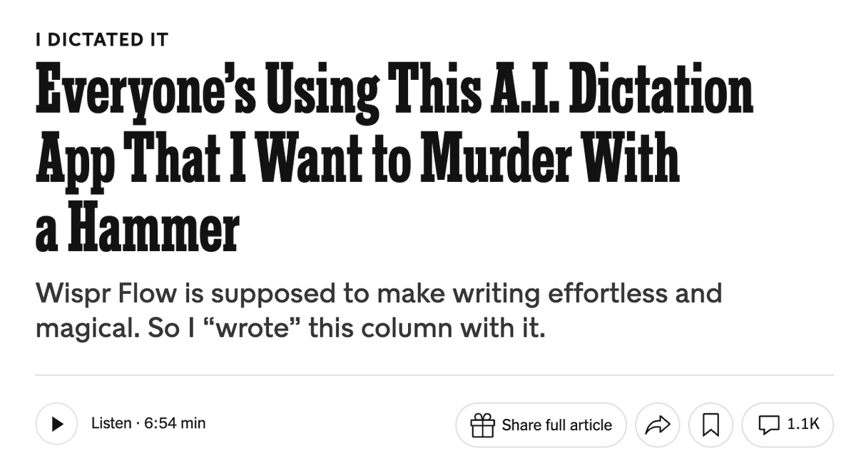 New York Times Column on AI Dictation App Draws Sharp Online Backlash