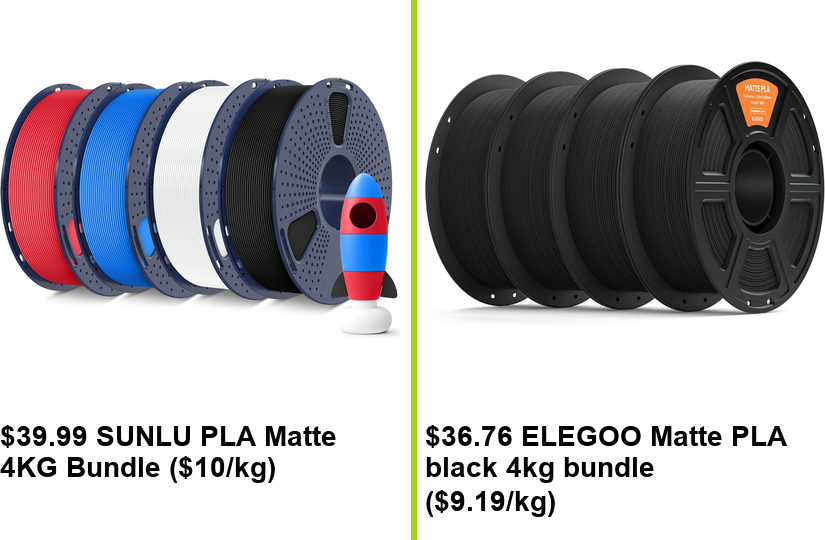 3dpdeals's tweet photo. $39.99 SUNLU PLA Matte 4KG Bundle ($10/kg)
https://t.co/dGwhvnbvjN

$36.76 ELEGOO Matte PLA black 4kg bundle ($9.19/kg)
https://t.co/Ne2YRSQZR7

#ad #afflink https://t.co/owszVlpOe8