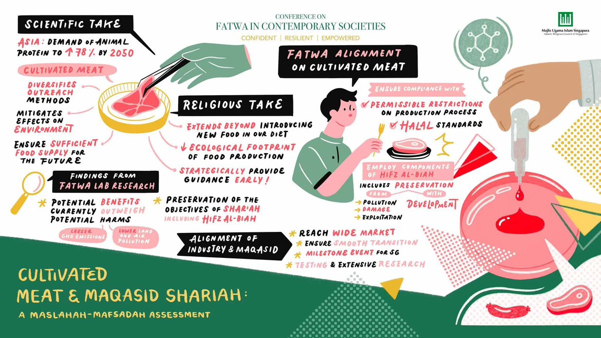 levantophile's tweet photo. TIL that Singapore’s Muslim religious establishment has this progressive culture of issuing fatwas on the most critical, cutting-edge matters of the day.

They offer guidance to Singaporean Muslims on matters like consuming lab-grown meat and conducting prenatal testing, and even produce infographics like the one below to explain the rulings.

(Frankly, it’s a bit embarrassing that Singapore is leading the way here rather than any Muslim-majority society, though I assume countries like the UAE aren’t too far behind.)