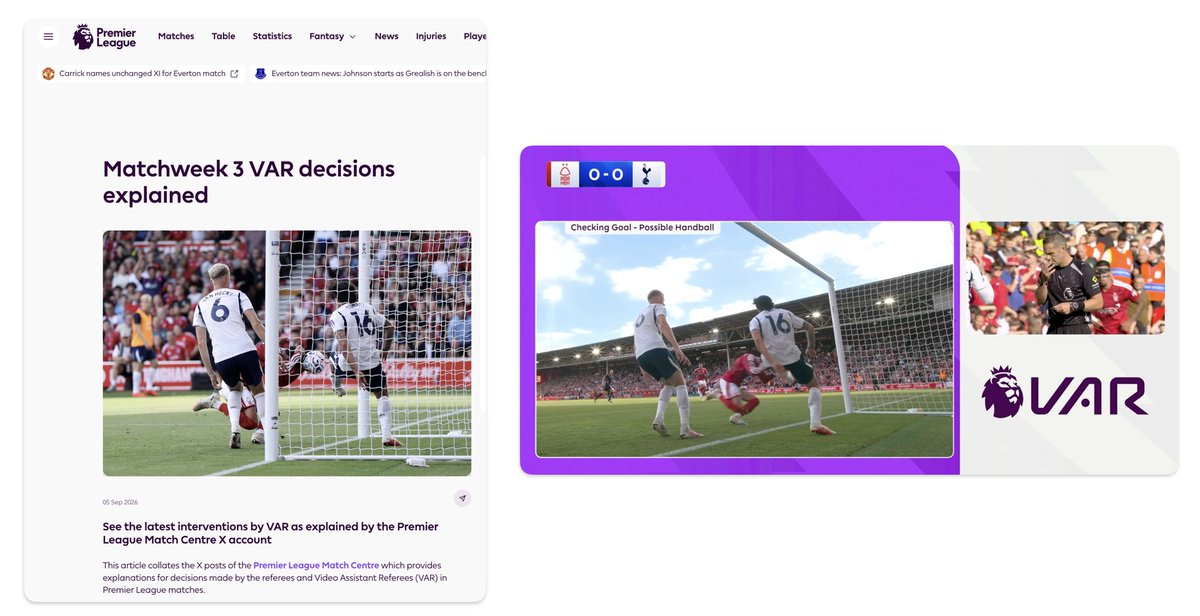 slbsn's tweet photo. The Premier League should not use a Getty (Michael Regan) images (uncredited) snapshot to justify the VAR decisions. There is no way the VAR had the Getty images picture. The real VAR image appears to be from in the goal camera. A much less conclusive angle. https://t.co/qBzGrNT2A9