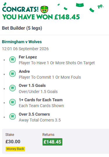 cleanupcrewbets's tweet photo. π¨ 55TH MINUTE WINNER! π¨
π΅ BLUES π WOLVES π
The Clean Up Crew Bet Builder lands in the 55th minute! π―π§Ήπ°
Another one bites the dust. Another winner on the board. π₯
MIDLANDS DERBY = CLEANED UP. π
#BirminghamCity #Wolves #BetBuilder #Winner #CleanUpCrew https://t.co/7LmZDagllS