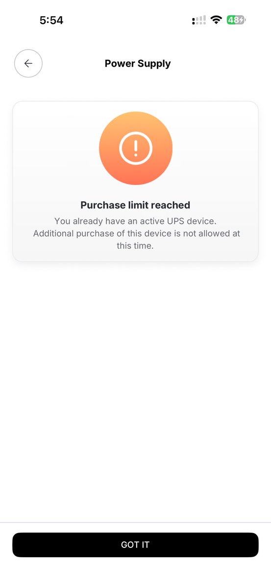 Samtheleo's tweet photo. @airtelindia why can’t I place another order of a WiFi UPS? The earlier one which I was using since 2021 is now not working and the app says only one per user!! Ridiculous, that you say no to incoming revenue! 
Even visited your store to which I got an even absurd response! Help! https://t.co/FoMnp2zsx0