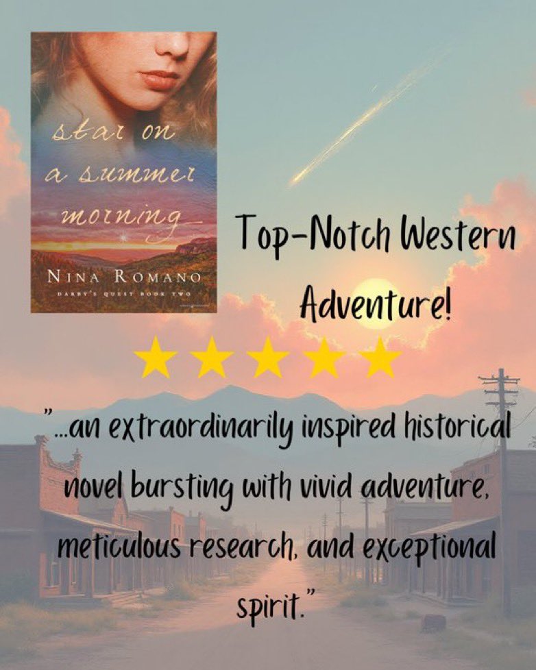ninsthewriter's tweet photo. ⭐️Star on a  Summer Morning⭐️
~Nina Romano

Darby hires tracker Silverthorne but for how long and how  far will she search for the man she loves, Cayo Bradley? 

https://t.co/5vr3m4a6EI

#HistoricalWestern #Romance https://t.co/2LezSVDzeh