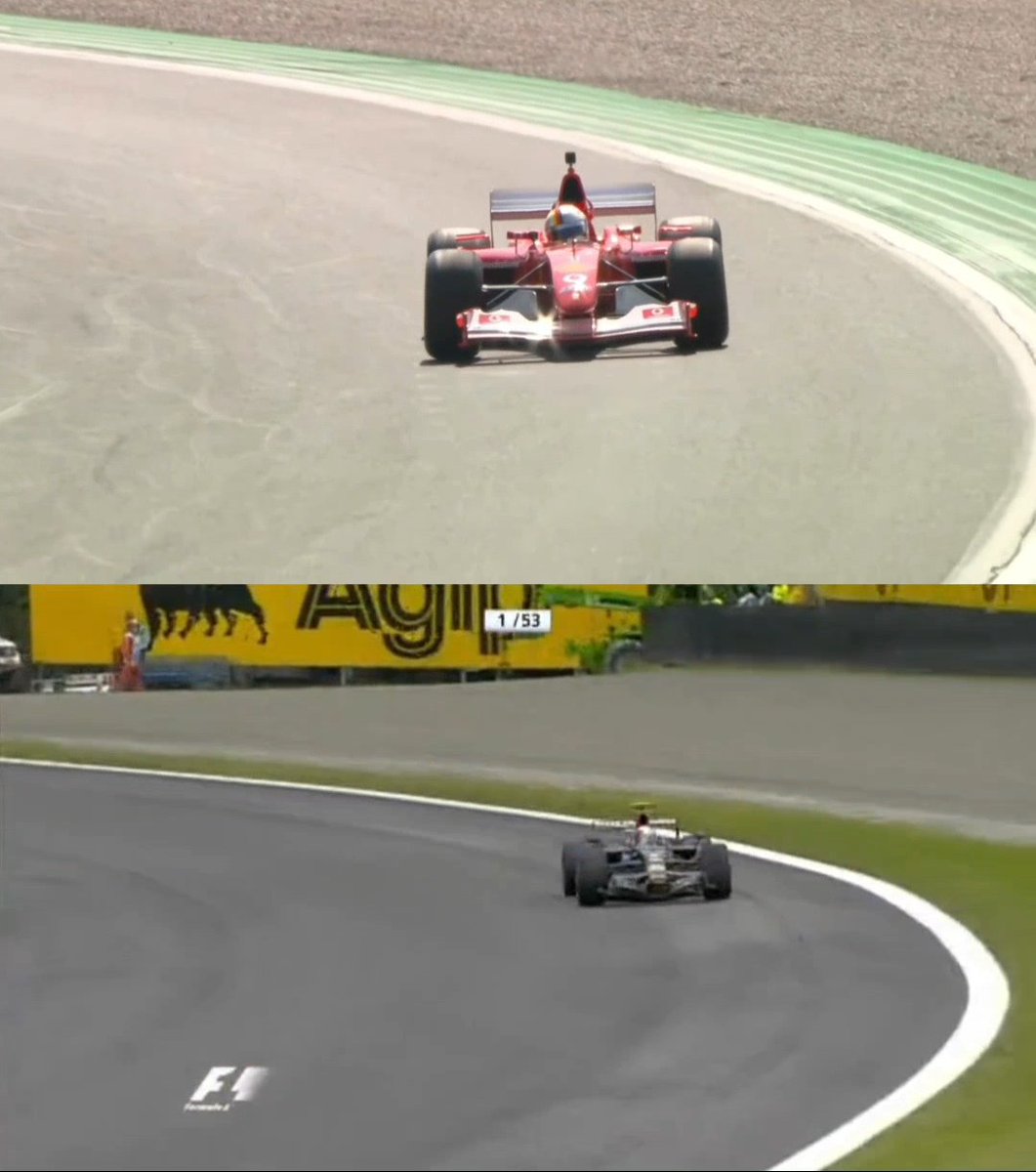 Captainrex_95's tweet photo. 18 years later and hes still taking the same racing lines and the cameras are still taking the same shots https://t.co/uHoPE9qSLB