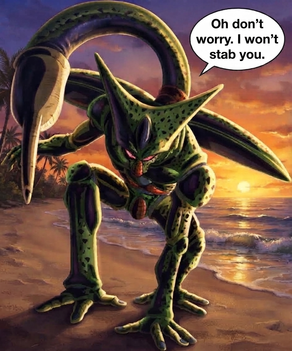 VergilLunar's tweet photo. Moments before becoming one with Cell. #dbz #tail #vore #wolf #Imperfect #cell #absorb #Dragonball #dragon #ball #wolf https://t.co/Ndxq2xeIwk