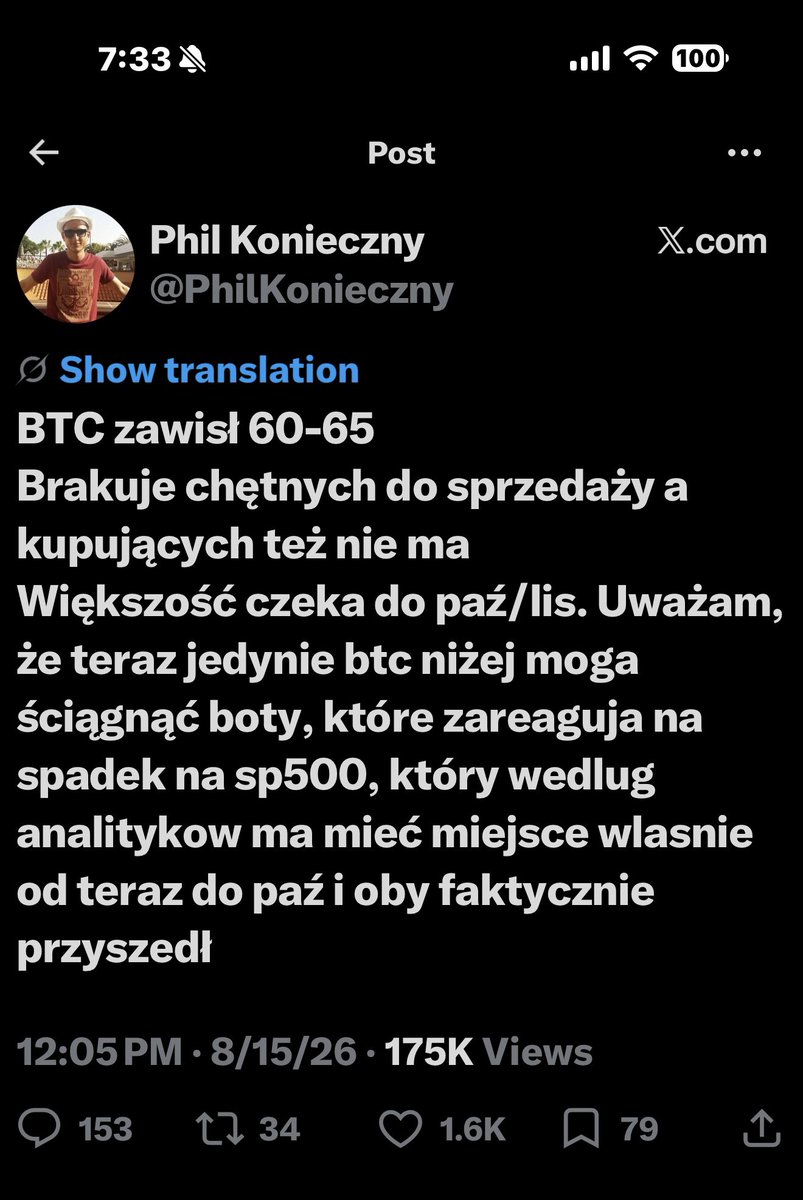 rafalk1979's tweet photo. @PhilKonieczny Sluchajcie dalej swojego Mentora to bedziecie kupowac po 200k BTC 😂. https://t.co/QURkoIGJPR