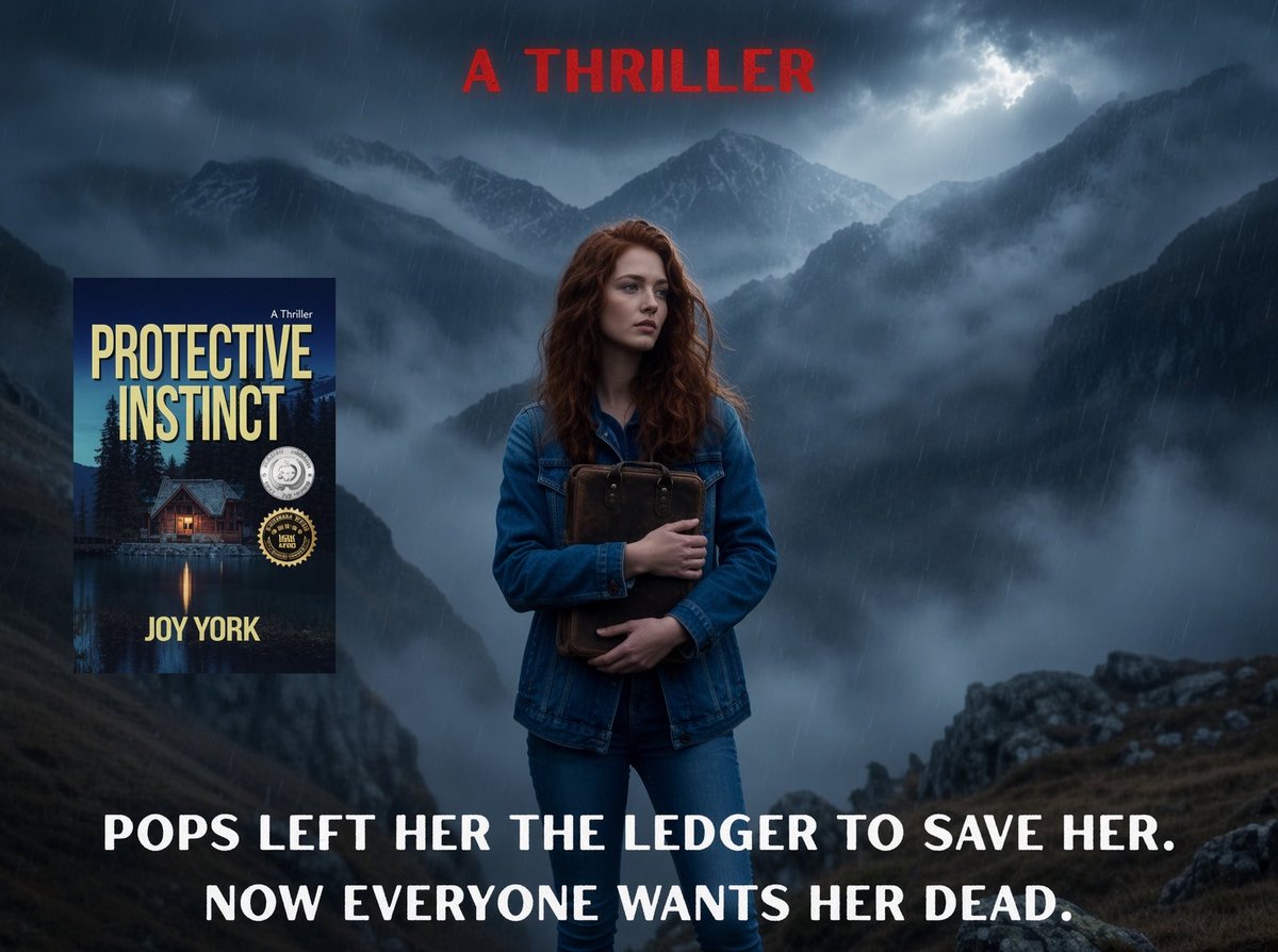 JoyYorkAuthor's tweet photo. Protective Instinct:A Thriller Joy York
Pops is dead. Everything Morgan thought she knew has shattered.
Pops left her the ledger to protect her. Now it has put a target on her back.
A chance meeting with Sebastian has doubled the danger. Now they are both being hunted.
#thrillerbooks
#bookstagram
https://t.co/plXfnkjvYu