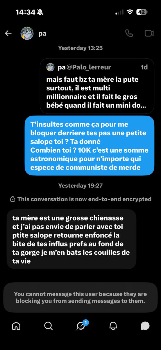 edokkso's tweet photo. @Palo_lerreur Et ce sera amplement merité vu ton comportement espece de fils de pute https://t.co/Yl0t0Pf5x8
