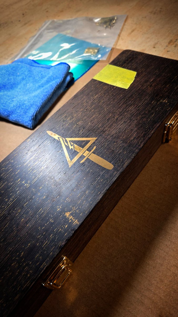 EversForgeworks's tweet photo. My broski over at @MeagherMade is knocking this presentation box out of the park! brass inaly.. and even brass in the pores of this wenge! I'm making the dagger right now so all the brass fittings match to go with this very special presentation gift. Finishing many daggers right now, but this one is going to be nuts.