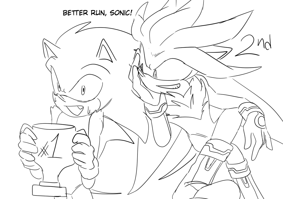 Red_Muntjac's tweet photo. Always one rank closer? Together.

Silver for some reasons ended up closer to Sonic... 

#sonicthehedgehog
#silverthehedgehog
#sonilverㅤㅤㅤ https://t.co/QkaeJhC8lw