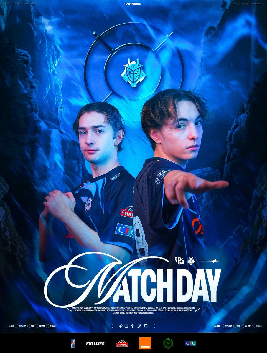KarmineCorp's tweet photo. 🔴 LEC 2026 Summer - Upper Bracket Final

Se qualifier aux Worlds n’était que le début

Ce soir une victoire nous ouvre les portes du Swiss Stage et nous permet d’entrer dans la cour des grands. À nous d’écrire la suite !! #KCORP 

🆚 @G2League 
🕔 17h
📺 https://t.co/TJRjmLyMXv https://t.co/Csi80YT5Py