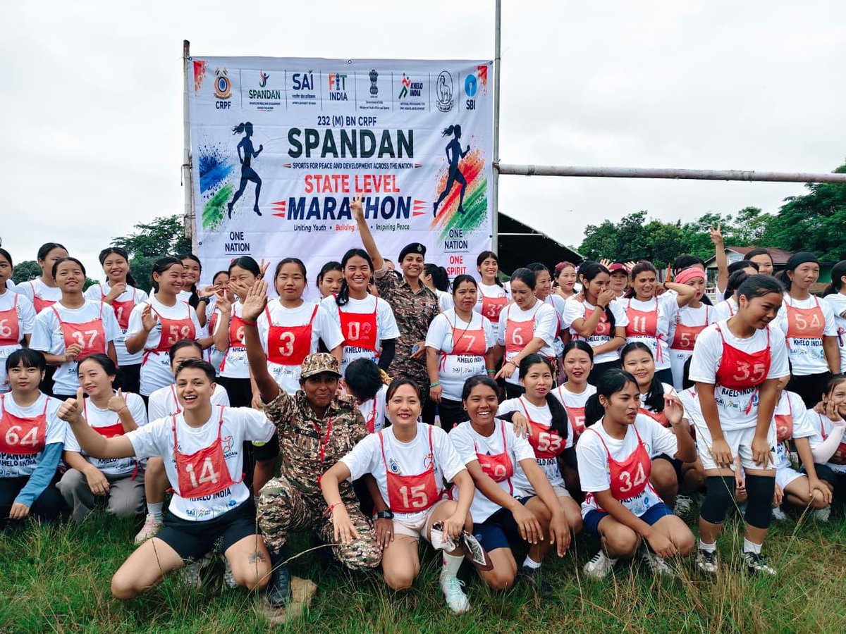 232bncrpf's tweet photo. 232 (M) BN CRPF द्वारा SPANDAN (SAI) के साथ मिलकर State Level 10 KM Marathon का सफल आयोजन इम्फाल एवं कांगपोकपी, मणिपुर में किया गया। 18 वर्ष से ऊपर के 228 महिला धावकों की उत्साहपूर्ण भागीदारी ने खेल भावना, अनुशासन एवं स्वस्थ जीवनशैली का संदेश दिया।
CRPF — राष्ट्र की सेवा में https://t.co/F5QU7nMjLh