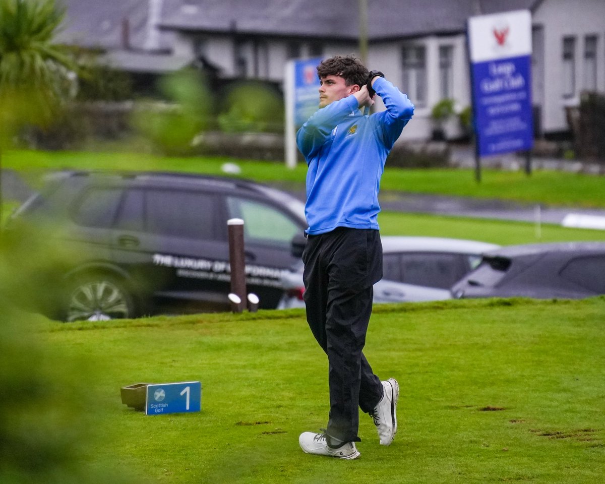 ScottishGolf's tweet photo. Men's Area Team Champs Final - Update 🏆

Lothians take command of the final! 💪

A clean sweep of the morning foursomes has given Lothians a 3–0 advantage heading into this afternoon’s singles.

It was a closely fought start, with little separating the sides over the opening nine holes, but Lothians found another gear down the stretch.

Craig Davidson & Angus Carrick produced the drama, birdieing the 18th to force extra holes before completing the comeback to claim the opening point 🔥 

Kai Lang & Jamie Duguid followed with a 2&1 victory after a back-and-forth encounter 👏 

Georgie Jackson & Marc Reid then completed the clean sweep with a 4&2 win, securing the final point of the morning.

Six singles matches to come this afternoon. Stay tuned as we head into the final phase...

Live scoring 🔗 https://t.co/ANB5fU0ZdG