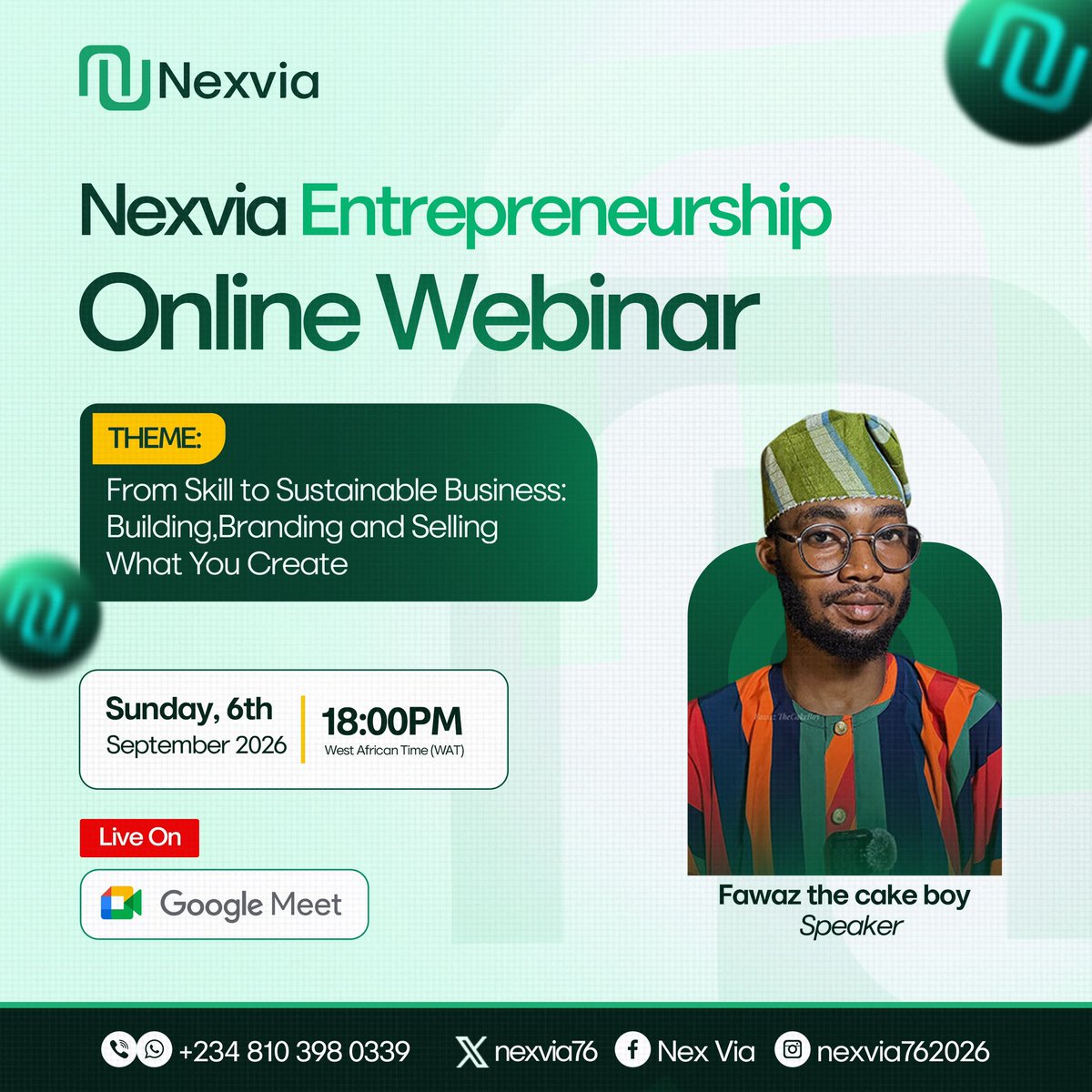 nexvia76's tweet photo. D-DAY IS HERE 💚

Your skill is valuable. But is it paying you consistently?

Today, we’re breaking down:
From Skill to Sustainable Business Building, Branding &amp; Selling What You Create.

🎙️ Featuring:@fawazthecakeboy 

👉 Save your spot:
https://t.co/zA4GvEYqK5

NEXVIA 💚 | https://t.co/8OwWm5Cx39
