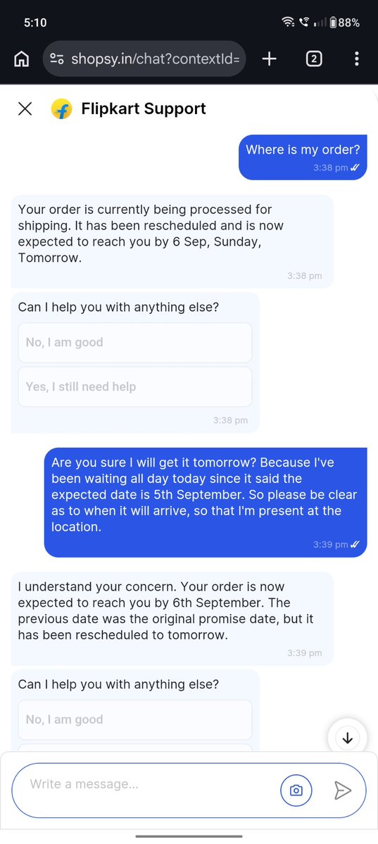 rishuX28's tweet photo. They are not sorry, no matter how many times their chatbots reply with a template text. (Part 1) https://t.co/WwusRFBEA5