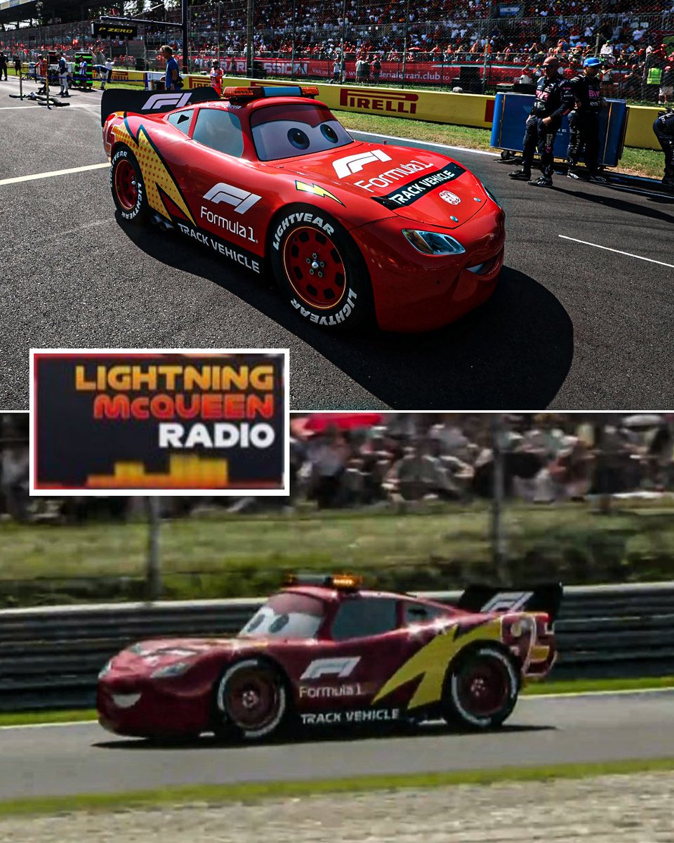 ESPNF1's tweet photo. Lightning McQueen finally makes his Formula 1 debut ⚡️ https://t.co/F4nxHnYXw4