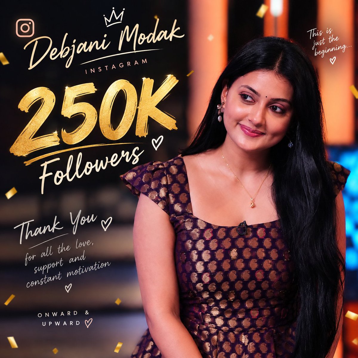 DebjaniModak_1's tweet photo. ✨ 250K FAMILY IN INSTAGRAM ✨
250,000 and counting! 🤍
A heartfelt THANK YOU to everyone who has been a part of this beautiful journey. 🥹❤️
https://t.co/pCe5qzgDbA
#DebjaniModak https://t.co/DKznU2BcJr