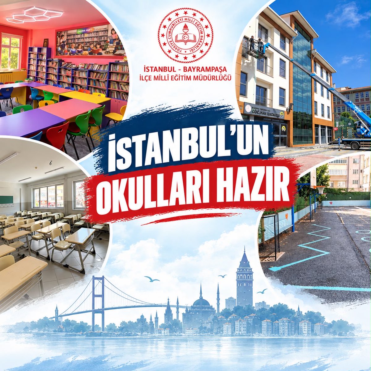 MemBayrampasa's tweet photo. Geleceğimizin teminatı öğrencilerimiz için okullarımızda hazırlıklar tamamlanıyor. ✨ 2026–2027 Eğitim ve Öğretim Yılına hazırız!

#İstanbulunOkullarıHazır

@tcmeb @Yusuf__Tekin @MucahitYentur https://t.co/BGBVBhpO9Y