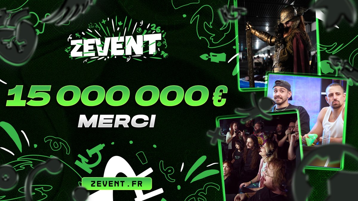 ZEVENTFR's tweet photo. 15 MILLIONS !!! NOUS SOMMES SI PROCHE DU RECORD !!! ET IL RESTE ENCORE 10h DE LIVE !!! https://t.co/seFsvdHI5v