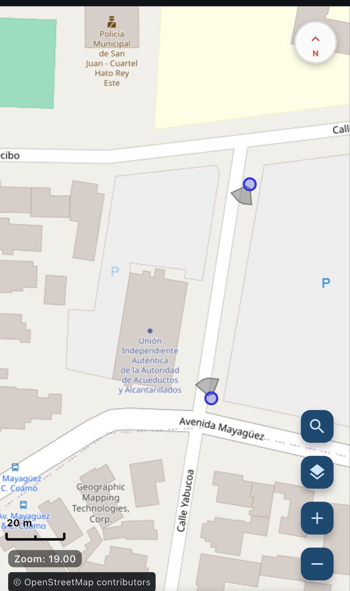 NotiJuan's tweet photo. Curioso: Hay dos lectores de tablillas identificados en Hato Rey; ambos están en un mismo bloque de la calle Yabucoa apuntando directamente a la entrada de la UIA. 

Se lo mencioné al presidente y otros miembros hace unas semanas. Nadie sabe cómo, quién o cuándo las instalaron. https://t.co/DUDxJ7J5Ej