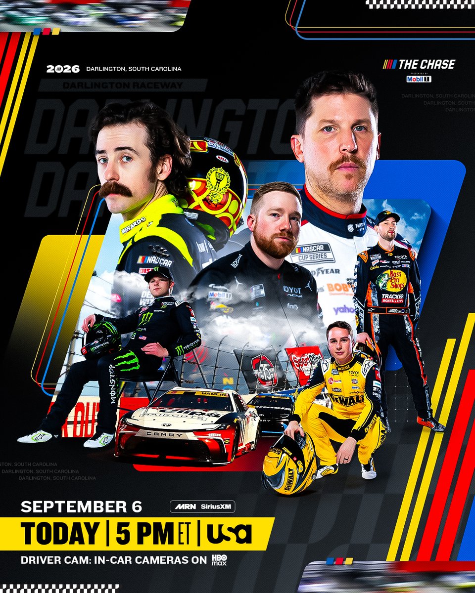 NASCAR's tweet photo. A new journey is about to begin. 

The Chase kicks off today with the #Southern500. https://t.co/5fjoUsafjq