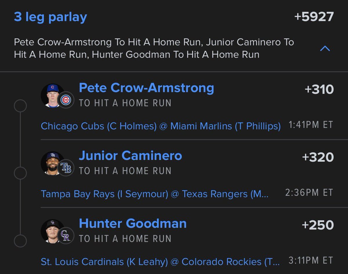 Emmanue35366901's tweet photo. All we need is 3 swings 💫💸

https://t.co/E93VI6iCTd

#Fanduelparlays #prizepicks #mlb #Gambling𝕏 https://t.co/SirtyeIeL0