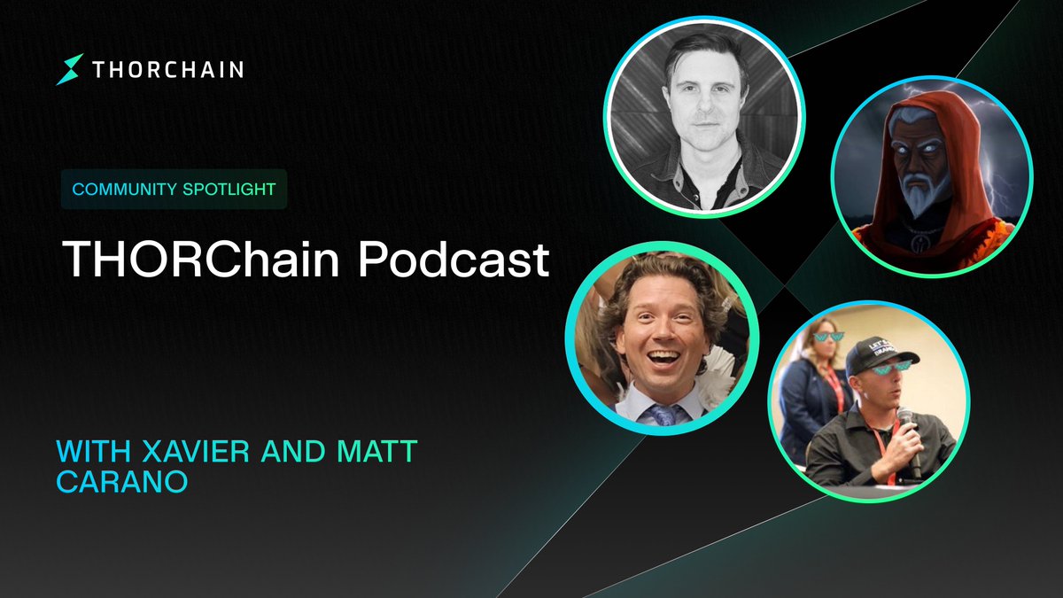 THORChain's tweet photo. ⚡ This Saturday on the THORChain Podcast | Community Spotlight.

@n3xco (co-founder, Radix) and @matthewcarano join @KentonC137 and @patriotsounds live at 10AM EDT / 2PM UTC.

Jump on stage and ask your questions live: https://t.co/phkxsU7036 https://t.co/39Sg4FBngo