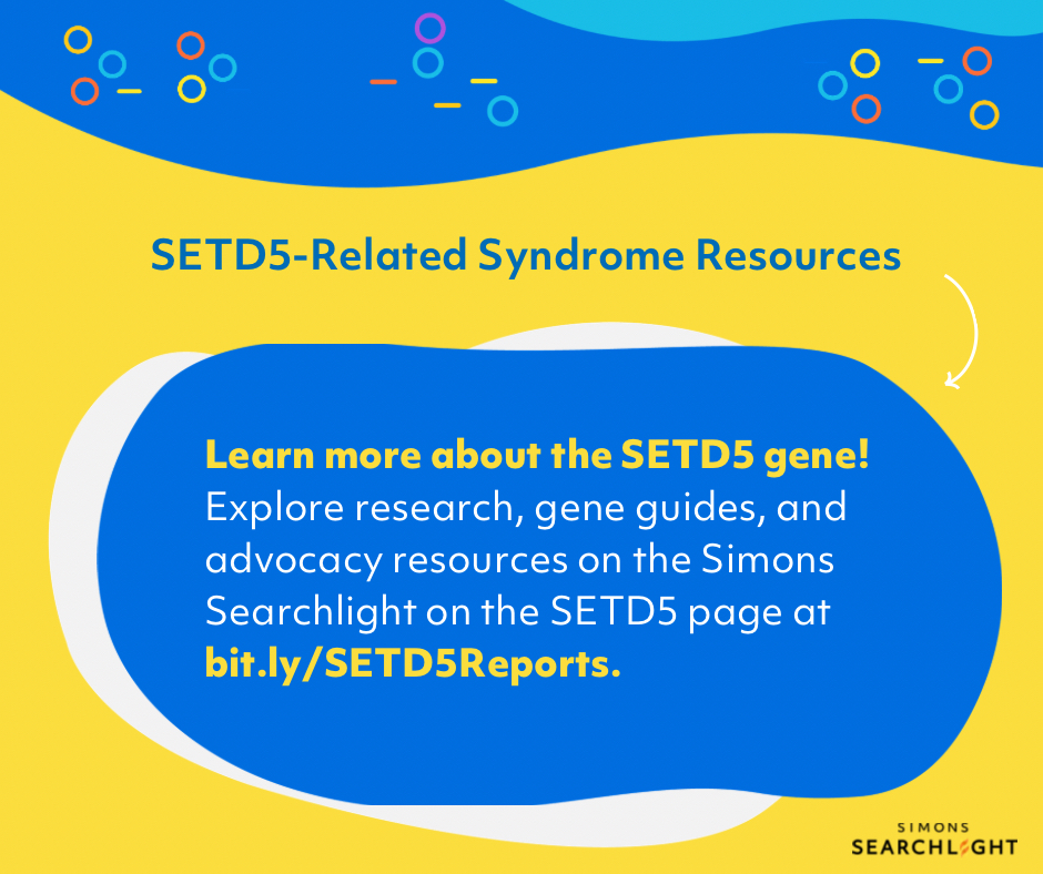 s_searchlight's tweet photo. 💛 September 5 marked #SETD5AwarenessDay!

We’re celebrating the 102 SETD5 participants registered with Simons Searchlight who are helping strengthen research. Thank you to every family making this progress possible!

Explore SETD5 resources and reports: https://t.co/Rvfd8VY94J https://t.co/rhERFkzVxd