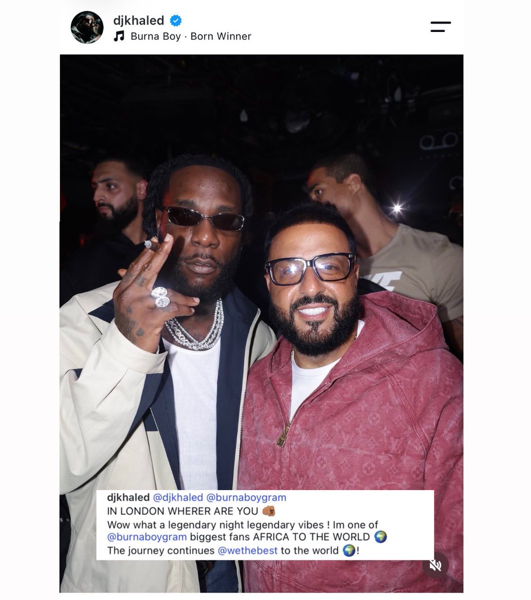 1BENNY7G's tweet photo. DJ KHALED NO DEY USE BURNA BOY PLAY. 😂👏🏾 https://t.co/RsjxCNoAb5